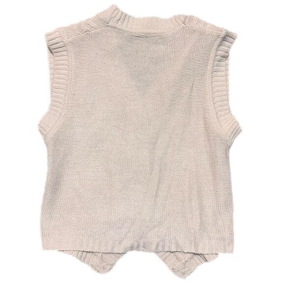Tan knitted sleeveless vintage vest - Picture 3 of 5